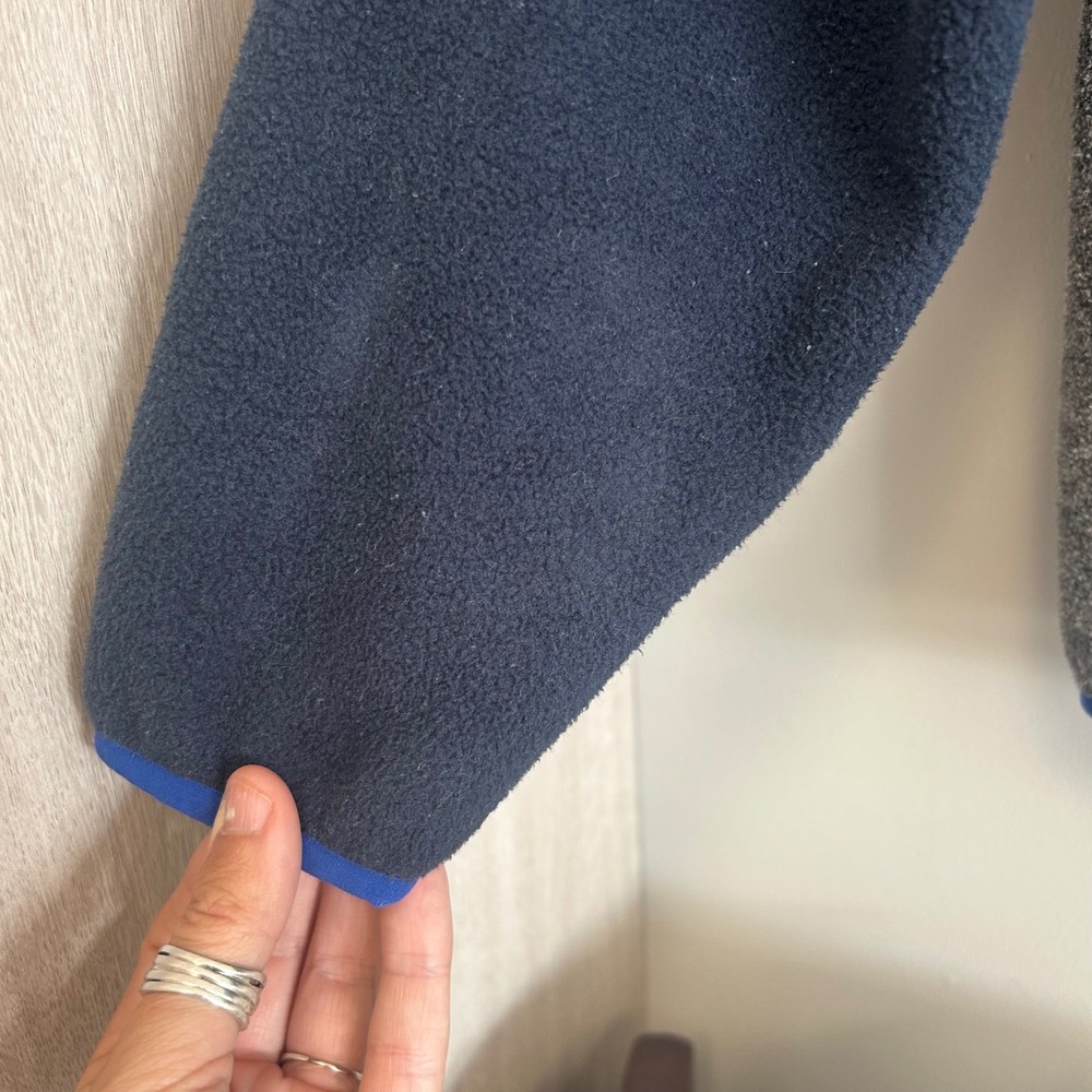 Patagonia Synchilla Fleece Snap T Pullover Kids coat XL 14 Blue Gray Color Block - Picture 6 of 7